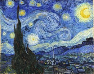 this artwork exemplifies the artist's profound connection with the universe, offering viewers a glimpse into the depths of van Gogh's imaginative and emotional exploration through his artworks.