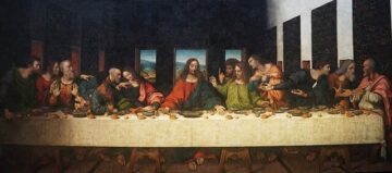 Leonardo da Vinci's masterful artwork, 'The Last Supper,' captures a poignant moment in history as Jesus shares his final meal with his disciples.